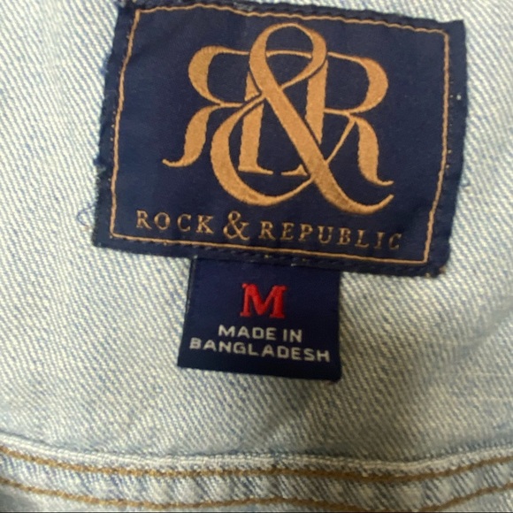 Rock & Republic || Studded Collar Denim/Jean Frayed Vest - Picture 8 of 11